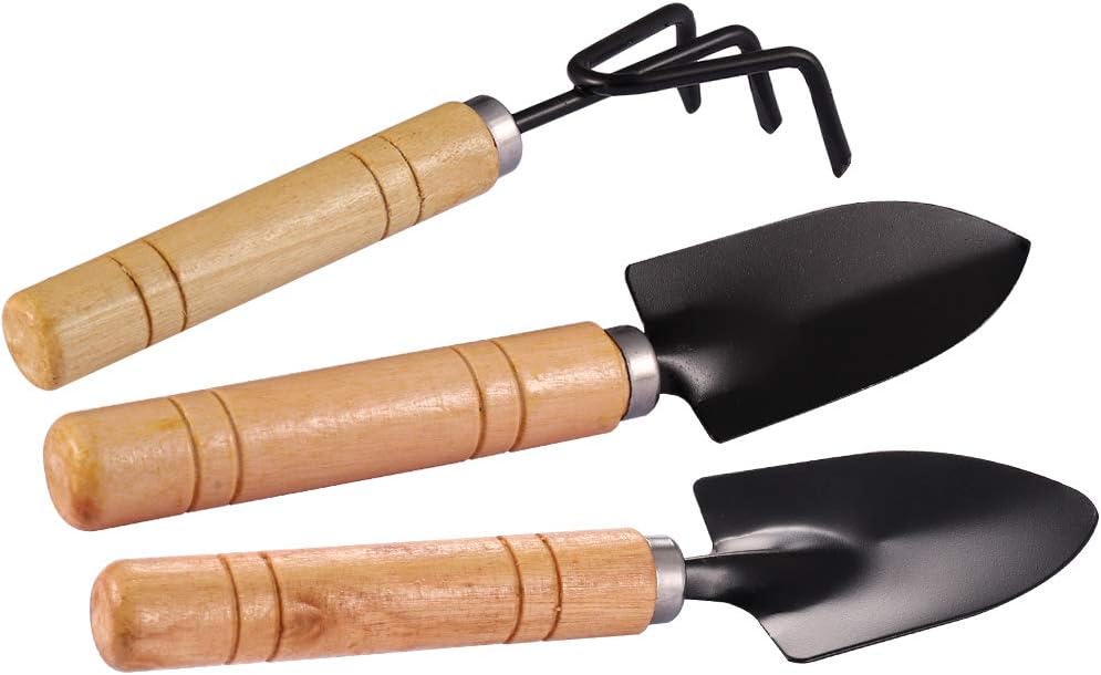 upain Mini Garden Tools Set 3 Pieces Gardening Hand Kits Shovel Rake