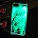 Yoption Transparent Plastic 3D Luminous Quicksand Powder Liquid Case for Apple iPhone 5 5S SE with Screen Protector