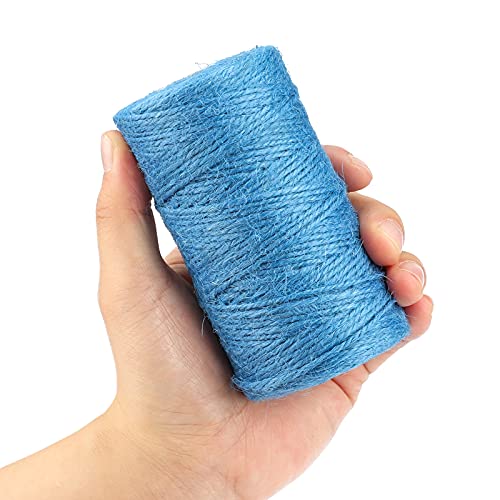 328 Feet Sky Blue Jute Twine - Natural Craft String For Gift Wrapping, Wedding Decor, Christmas DIY - Rustic & Eco-Friendly Packing Twine - View #4