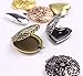 BIHRTC Pack of 12 Round and Heart Shape Photo Locket Frame Charms Pendants (6 colors)