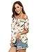 Floerns Women's Floral Print Off The Shoulder Short Sleeve Blouse Tops