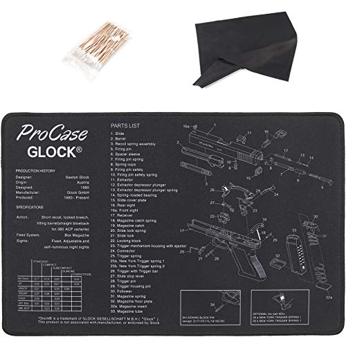 ProCase Gun Cleaning Mat with Cotton Swabs and Cleaning Cloth, Pistol