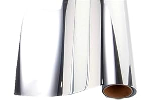 Redodeco Self-Adhesive Reflective Chrome Silver Vinyl Wrap Sticker Decal Film Sheet 12inch by 60inch