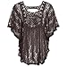 Meaneor Women's Lace Crochet Bikini Cover Up Beach Dress Tops Coffee L