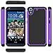 HTC Desire 626 / 626s Case, LK [Shockproof] Hybrid Dual Layer Armor Defender Protective Case Cover for HTC Desire 626 / 626s (Purple)