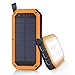 Solar Charger, BESWILL 8000mAh 3 USB Ports and 21 LED light Portable Solar External Battery Power Bank Phone Charger for iPhone, iPad, Samsung, Android and other Smart Devices（Orange)