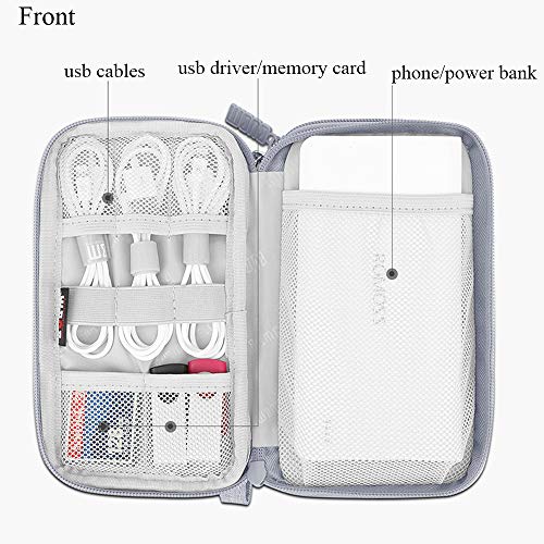 BUBM Digital Storage Bag Electronic Accessories Bag Hard Drive Organizers Earphone Cables USB Flash Drives Travel Case Power Bank Case (New Black) - Thumbnail 3