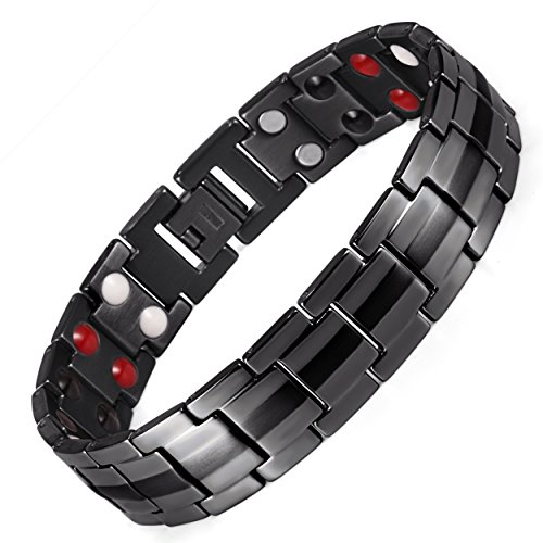 Rainso mens titanium magnetic therapy bracelets for arthritis wri…