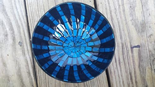 A20 - Coconut Bowl with Mother of Pearl on Black lacquer - Blue Sun