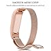 ANCOOL Compatible Fibit Flex Bands Stainless Steel Magnetic Closure Milanese Sports Wristband Compatible Fitbit Flex Tracker(NOT Compatible FELX 2) - Small Rosegold