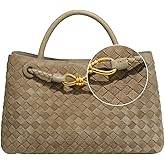 Suede Woven Tote Bag for Women Retro Woven Bag Handbag Bow Shoulder Satchel Suede Crossbody Purse Top Handle Tote Handbags
