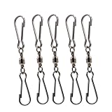 LGEGE 2.56" Length Smooth Spinning Dual Clip Swivels Wind Spinner Hangers Spiral Tails Twisters Wind Socks, for spinning windsocks and any kites, flower pots, plants, bird feeders, solar lights, flags
