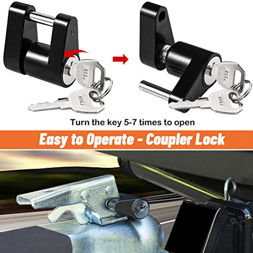 CZC AUTO Hitch Lock Set, Dia 5/8 Inch Trailer Hitch Lock Hitch Receiver