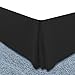 LDC Size Queen Bed Skirt 16 Inch Drop - Brushed Microfiber Pleated Bedskirt - Easy Fit, Wrinkle & Fade Resistant (Black)