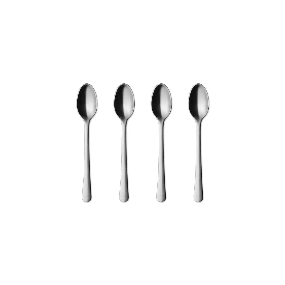Georg Jensen Copenhagen Coffee Spoon Gift Box Set - Dishwasher Safe - Matte Stainless Steel Cutlery - Pack of 4