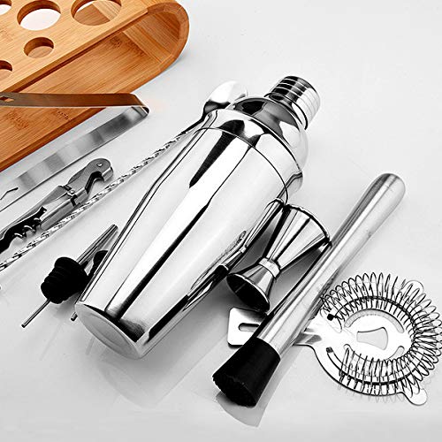 Artcome Cocktail Kit 26-teiliges Mixology Barkeeper Kit Edelstahl Cocktail Shaker Set Bar Werkzeugset mit Holzständer… – Bild 4