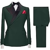 2 Piece Mens Slim Fit Suit for Groomsmen Wedding Double Breasted Suits Men Solid Blazer Pant Set Prom Tuxedo Homecoming