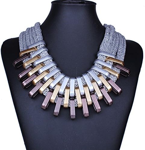 Bs1981 Luxury Charm Chunky Chain Gold Silver Plated Statement Choker Necklaces Bijoux Jewelry Silver