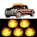 cciyu 5 Pack Amber Roof Running Light Cab Marker Cover + High Power T10 Warm White 6-5730-SMD LED Bulbs Replacement fit for 1999-2015 for Ford EF-150 250 350 450 550 (Amber Lens White Light)