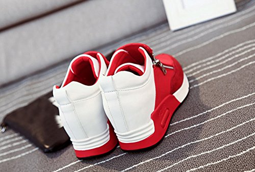 Goldweather Women Running Shoes Fashion Thick Bottom Platform Non-Slip Outdoor Walking Sports Sneaker (US:5.5, Red) - Thumbnail 7