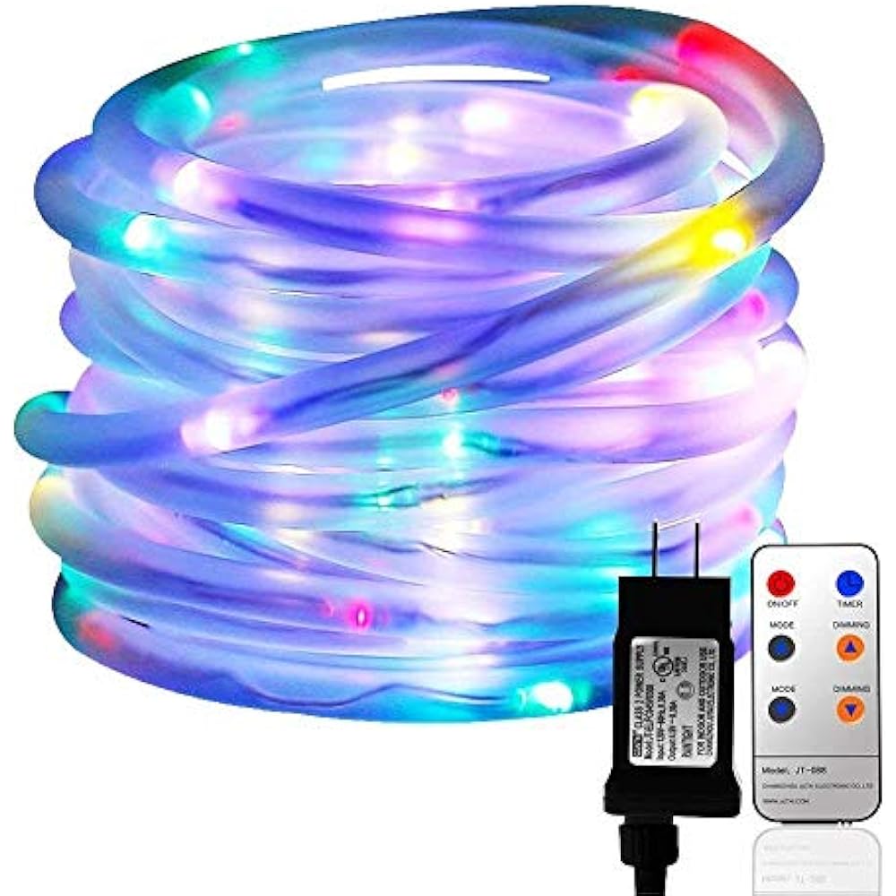 Outdoor LED Rope Lights, Malivent Remote 33foot 136 Swimming Pool