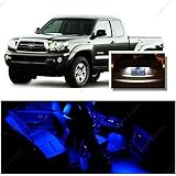 Ameritree Blue LED Lights Interior Package + White LED License Plate Kit for Toyota Tacoma 2007-2015 (5 Pieces)