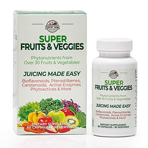 Country Farms Super Fruits and Veggies Capsules, Whole Food Supplement