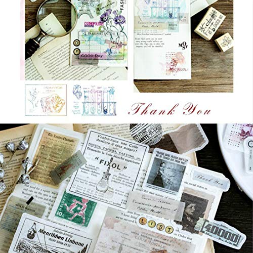 DIY Decorative Sticker, Vintage English Series Stamping Silver Sticker Washi Sticker for Diary Album Notebook Scrapbook Lifelog Cell Phone Notebook Suitcase Cute Stationery Sticker, Pack of 60pc (2#) - Thumbnail 6