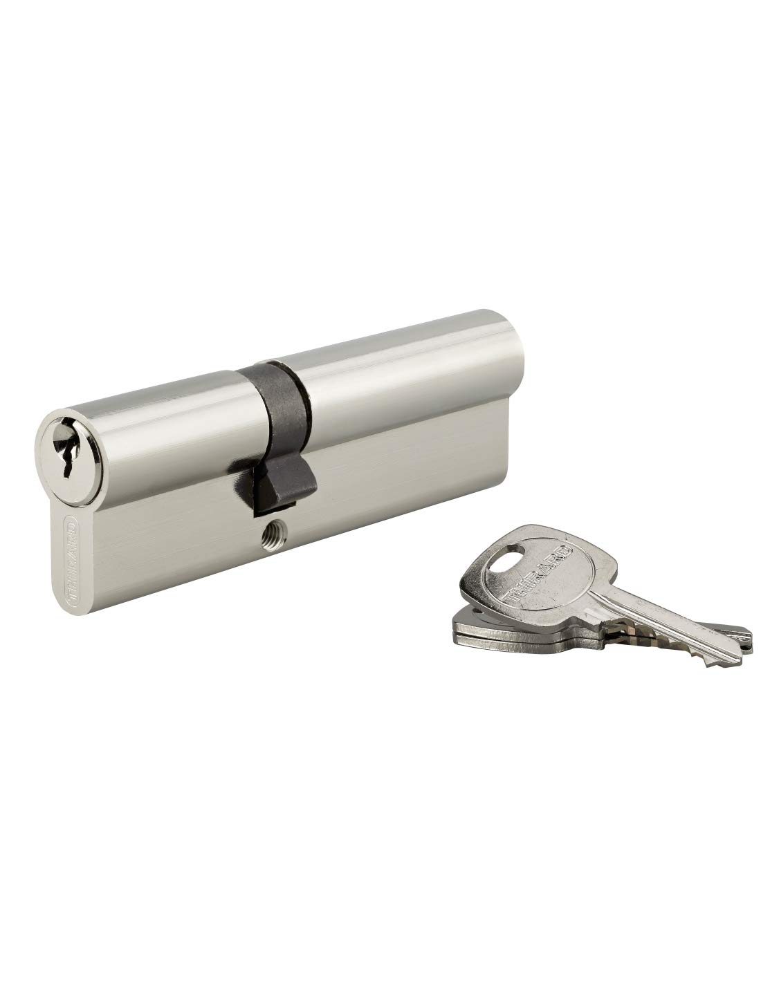 STD Profile Lock Cylinder 40 x 60 mm – Double Entry Security System Brass Nickel Finish – for Entrance Door – Made in France – Comes with 3 Notched Keys THIRARD — image 1