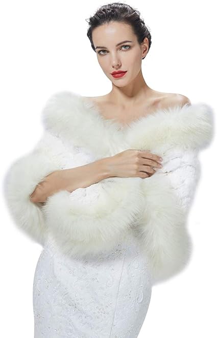 Amazon Beautelicate ショール レディース 大判 秋冬 ファー ストール 贈り物 カーディガン ドレス 成人式 パーティー 結婚式 着物 和装 振袖用 ホワイト ストール 通販