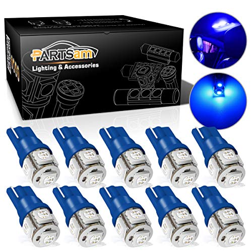 Partsam T10 194 168 LED Light Interior Dome Map Trunk Cargo Footwell Replacement Bulb Lamp Ice Blue 10PCS