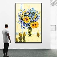 Framed Canvas Wall Art Flowers Canvas Prints Home Artwork Decoration for Living Room,Bedroom - 16x24 inches
