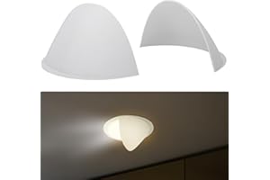 FESTEREKEY 4-Pack Stick-On Half Shades for Recessed Ceiling Lights – Glare Blocker & Light Diffuser Covers, Easy Installation, White