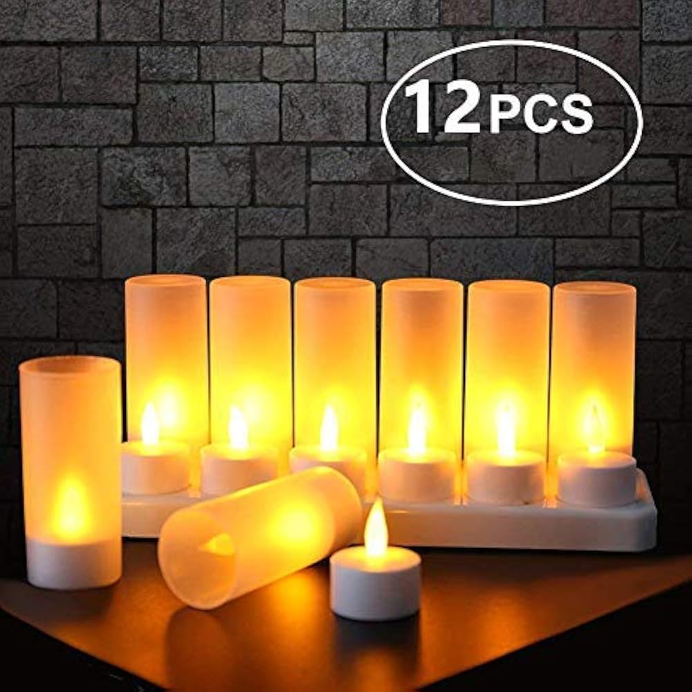 Flameless Candles Rechargeable Base Led Flickering LED Tea Lights