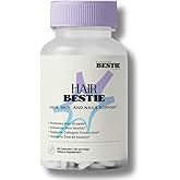 Biohacking Bestie Hair Bestie for Women & Men - Hair Growth Supplement with Biotin, Collagen, Vitamin B5, & Keratin, Support for Skin Health & Nails - 60 Capsules