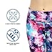 SOUTEAM Womens Workout Capris with Pocket Stretchy High Waist Training Tights, Blue & Pink, Medium