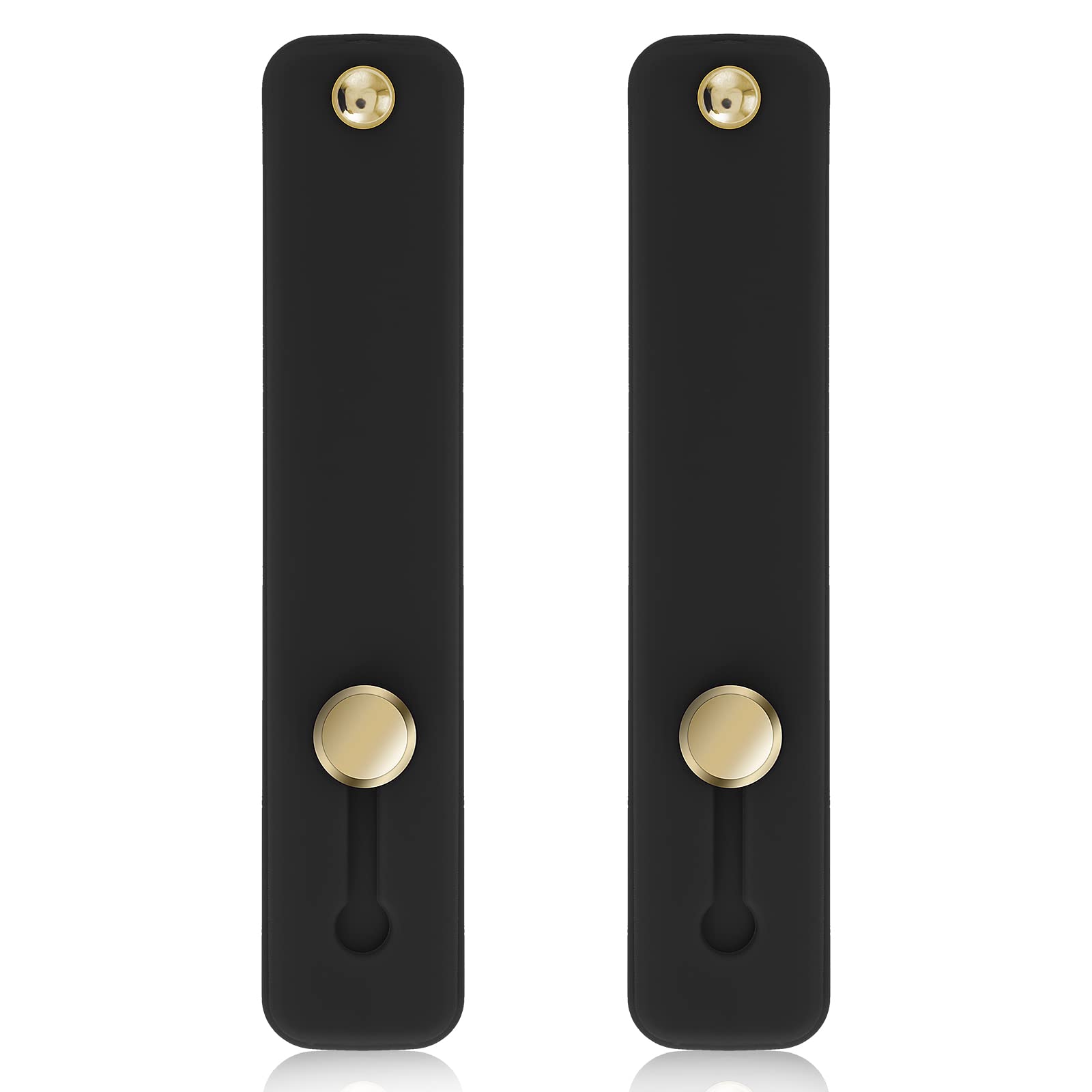 WLLHYF 2Pcs Phone Loop Finger Holder, Silicone Phone Grip Phone Finger Strap Stand Universal Portable Finger Kickstand for Most Smartphones (2pcs-Black)