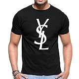 YSL Yvest Saint Laurent Logo Tshirt Men Black WF