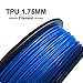 3D Flexible Blue TPU Filament 1.75 mm, 2.2 LBS (1KG) Material: TPU