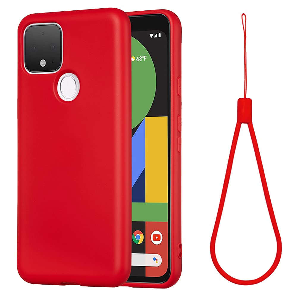 Mikikit Red Silicone Case for 5, soft Rubber Gel Case Liquid Silicone Cover cute girl Anti-dirty Matte Shockproof Protector for 5