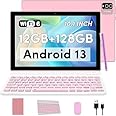 Android 13 Tablet with Keyboard, 10 inch 2 in 1 Tablets, 12GB RAM+128GB ROM 2.0Ghz CPU Tableta, 2.4G/5G WiFi6 BT 5.0 Tablet PC, 1280*800 HD Tablet with Case Mouse Stylus, 6000mah Battery Tablet