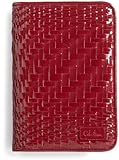 Cole Haan Hand-Woven Patent Leather Kindle Cover with Hinge (Fits Kindle Keyboard), Ruby Sugar