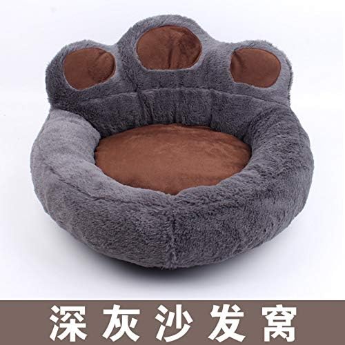 TYIOWALI Cat Bed Nest Sleeping Bag Round Strong Bear'S Paw Washable Bite Resistant Canvas Soft Warm Game Rest Comfortable Pet House Multi-Function Puppies Four Seasons Universal Luxury Cave,L