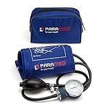 Professional Manual Blood Pressure Cuff – Aneroid Sphygmomanometer with Durable Carrying Case by Paramed – Lifetime Calibration for Accurate Readings – Dark Blue (Health and Beauty)