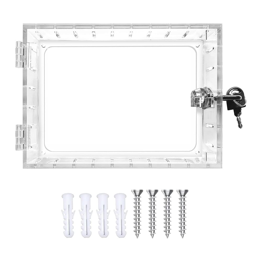 Yuikome Thermostat Lock Box Lock Box with Key Universal Thermostat Cover with Lock, Clear Thermostat Guard for Wall