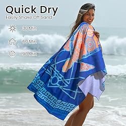 Winthome Beach Towel Thin Quick Fast Dry 35.4" x