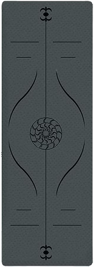 Travel Non Slip Yoga Mat - Yoga Gymnastic Pilates Home Fitness Exercise Folding Mat with Alignment Lines and Bag