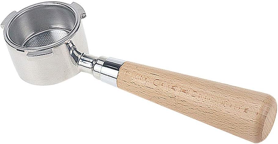 51 mm Detachable Bottomless Portafilter, Stainless Steel Bottomless Filter Holder with Filter Basket & Wooden Handle for Coffee Machines, Espresso-Coffee Machine Replacement Parts