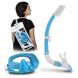 Sealbuddy Maui Frameless Mask/Snorkel + Travel Gear Bag (Aqua Blue)