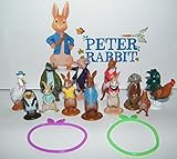 Peter Rabbit Deluxe Figure Set of 14 Toy Kit with Figures and Toy BunnyBracelets featuring Peter, His 3 Sisters, Tommy Brock, Nutkin, Mr.Tod and Many More!